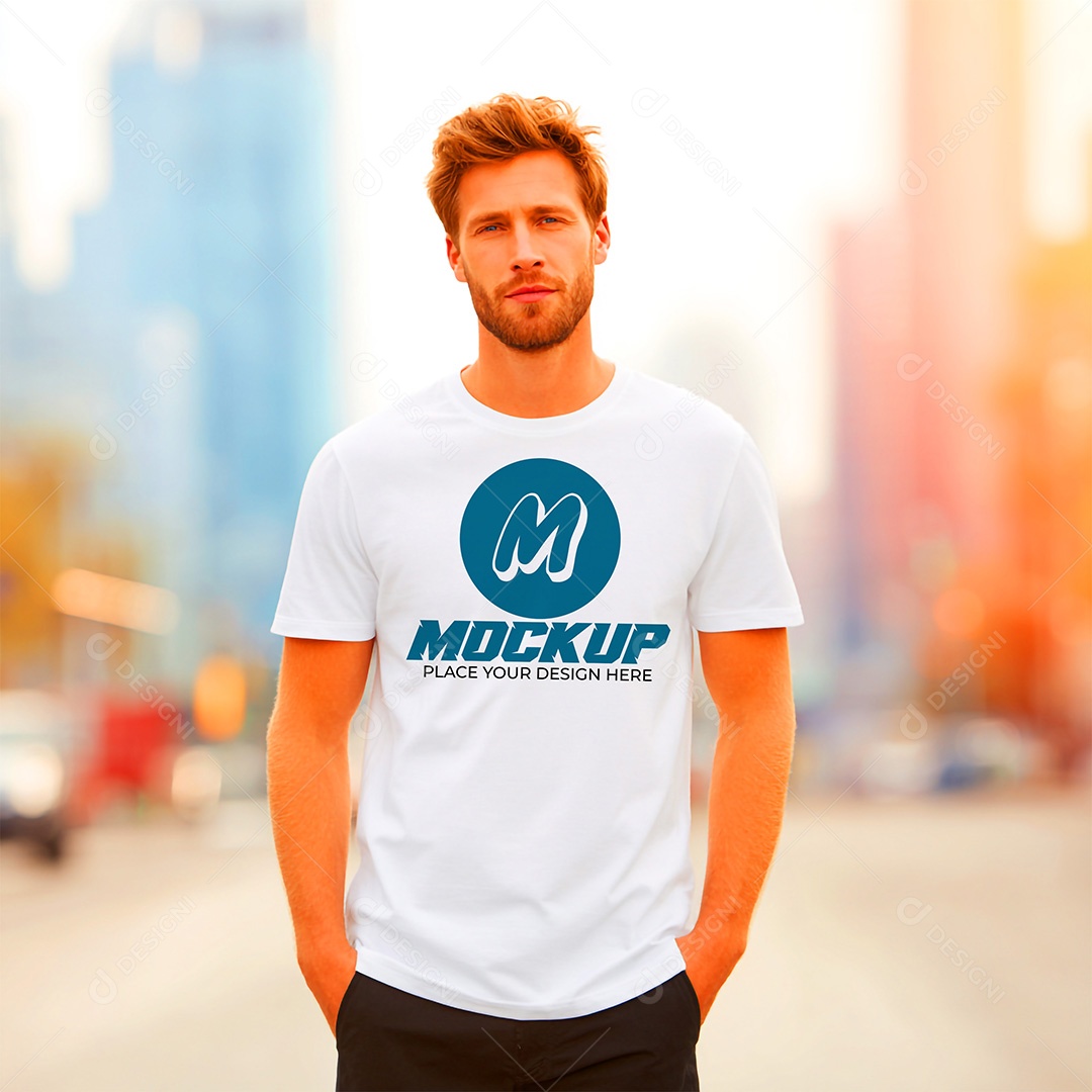 Mockup de Camiseta Masculina PSD Editável