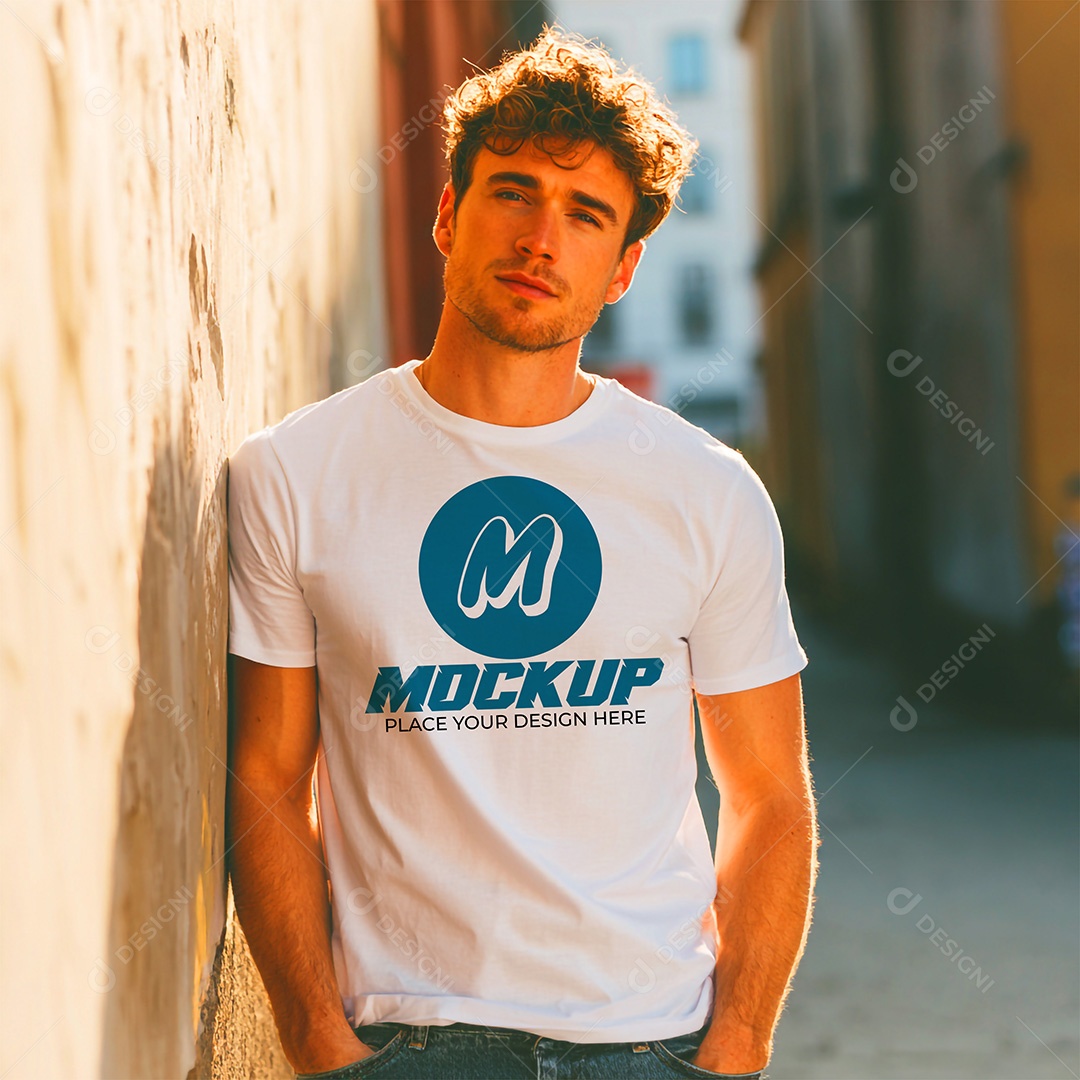 Mockup de Camiseta Masculina PSD Editável