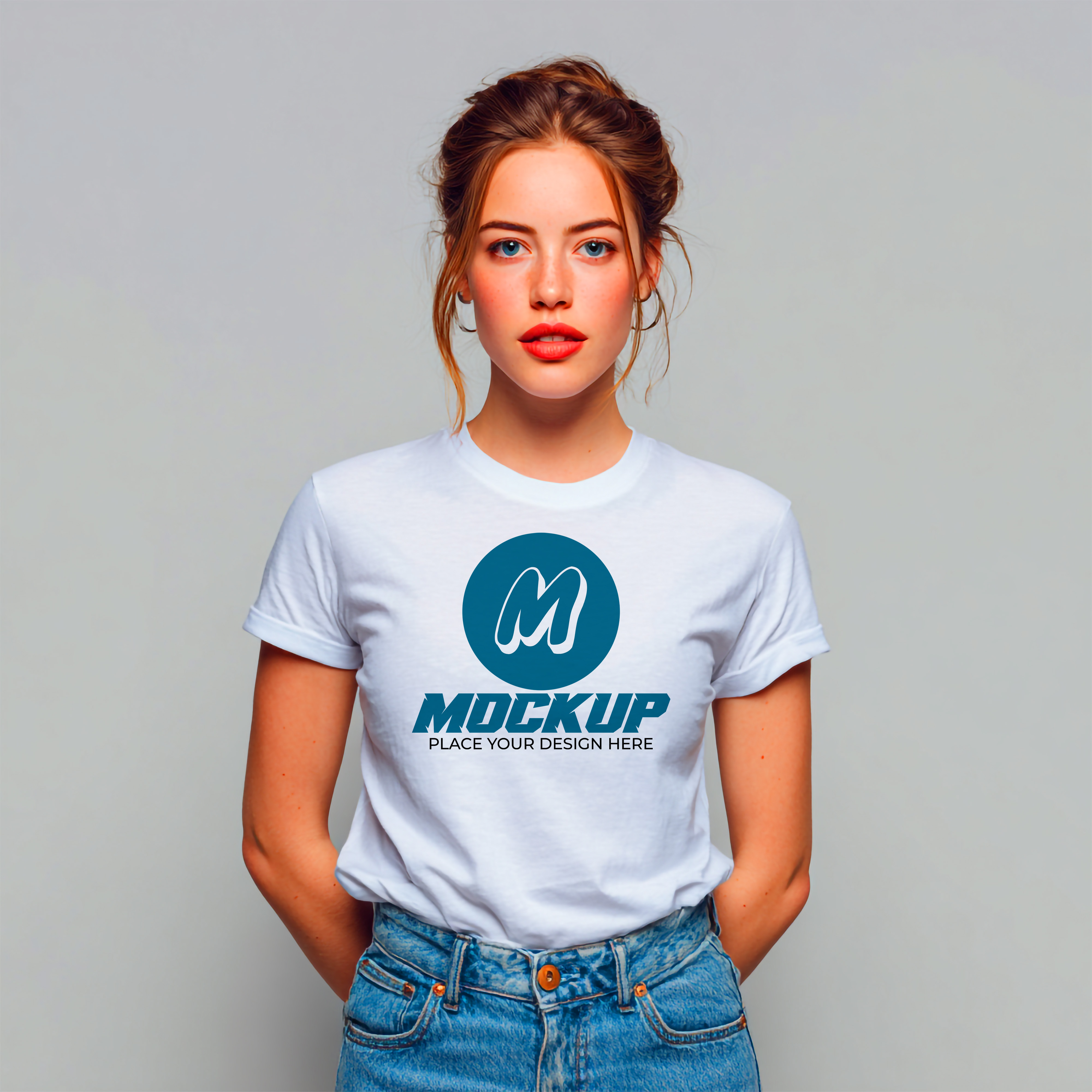 Mockup de Camiseta Feminina PSD Editável