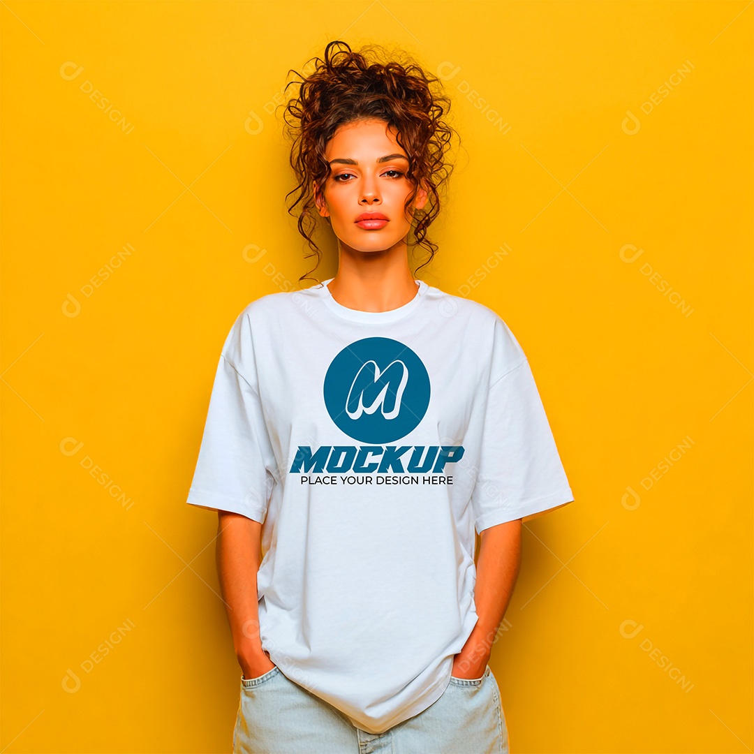 Mockup de Camiseta Feminina PSD Editável
