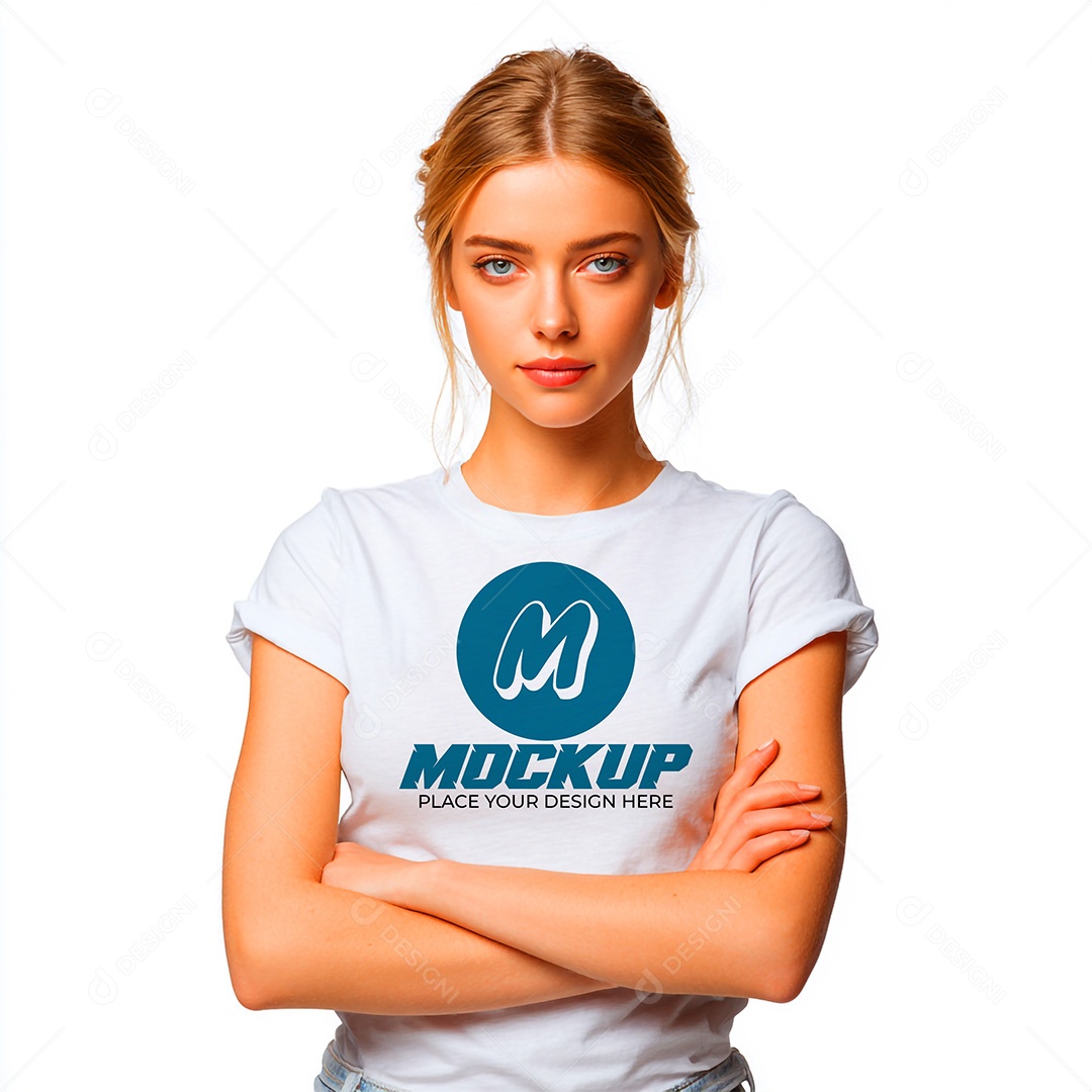 Mockup de Camiseta Feminina PSD Editável