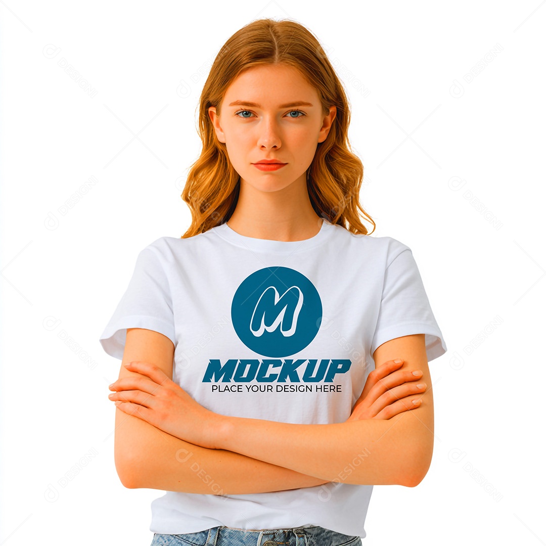 Mockup de Camiseta Feminina PSD Editável
