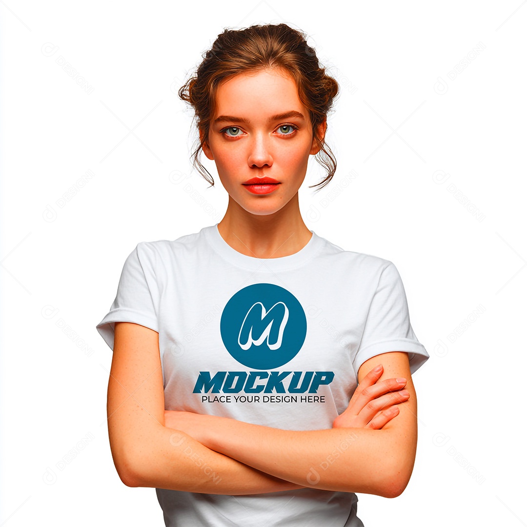 Mockup de Camiseta Feminina PSD Editável