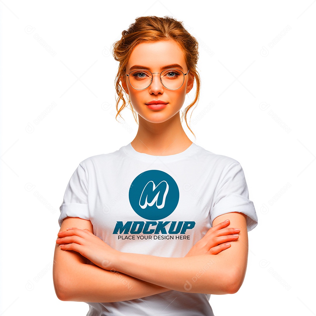 Mockup de Camiseta Feminina PSD Editável