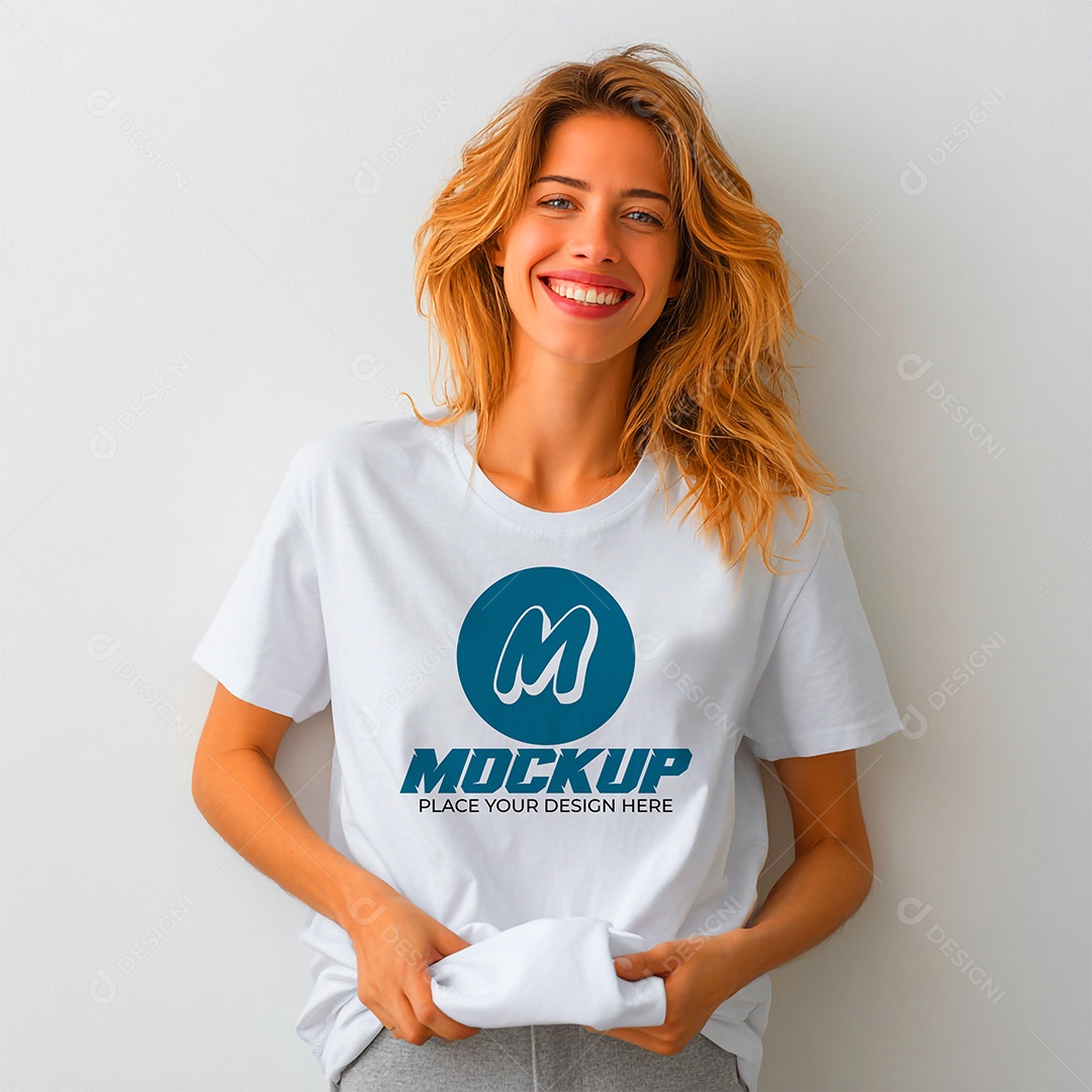 Mockup de Camiseta Feminina PSD Editável