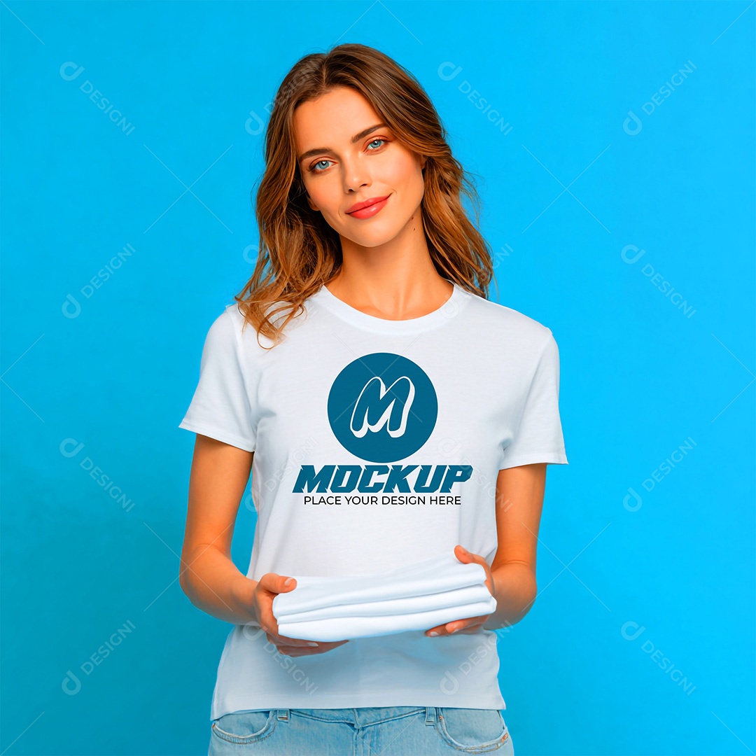 Mockup de Camiseta Feminina PSD Editável