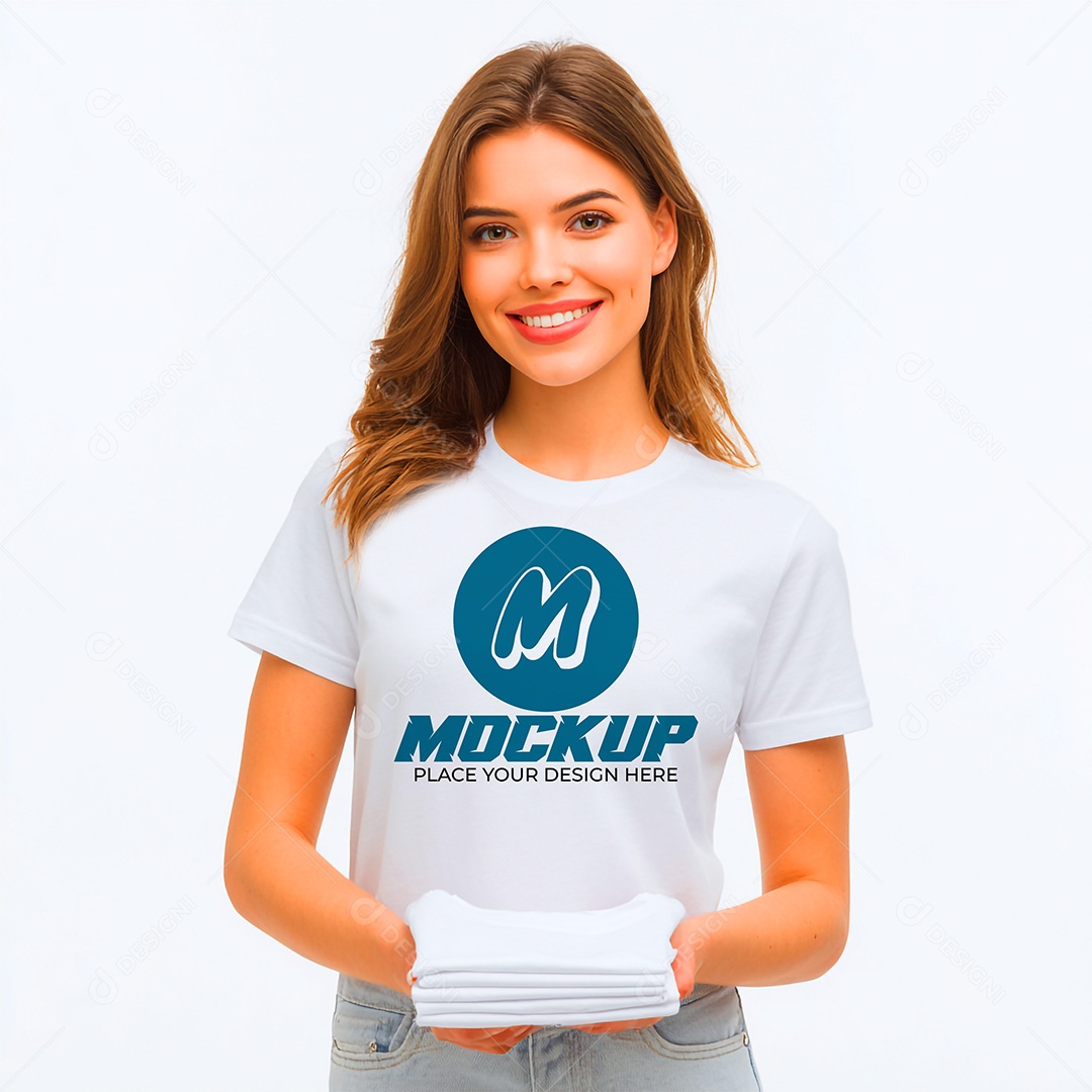 Mockup de Camiseta Feminina PSD Editável