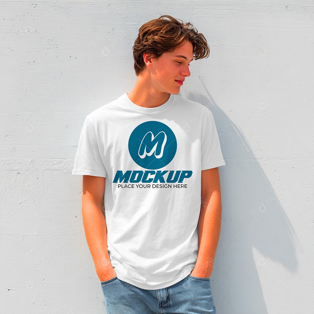 Mockup de Camiseta Masculina PSD Editável