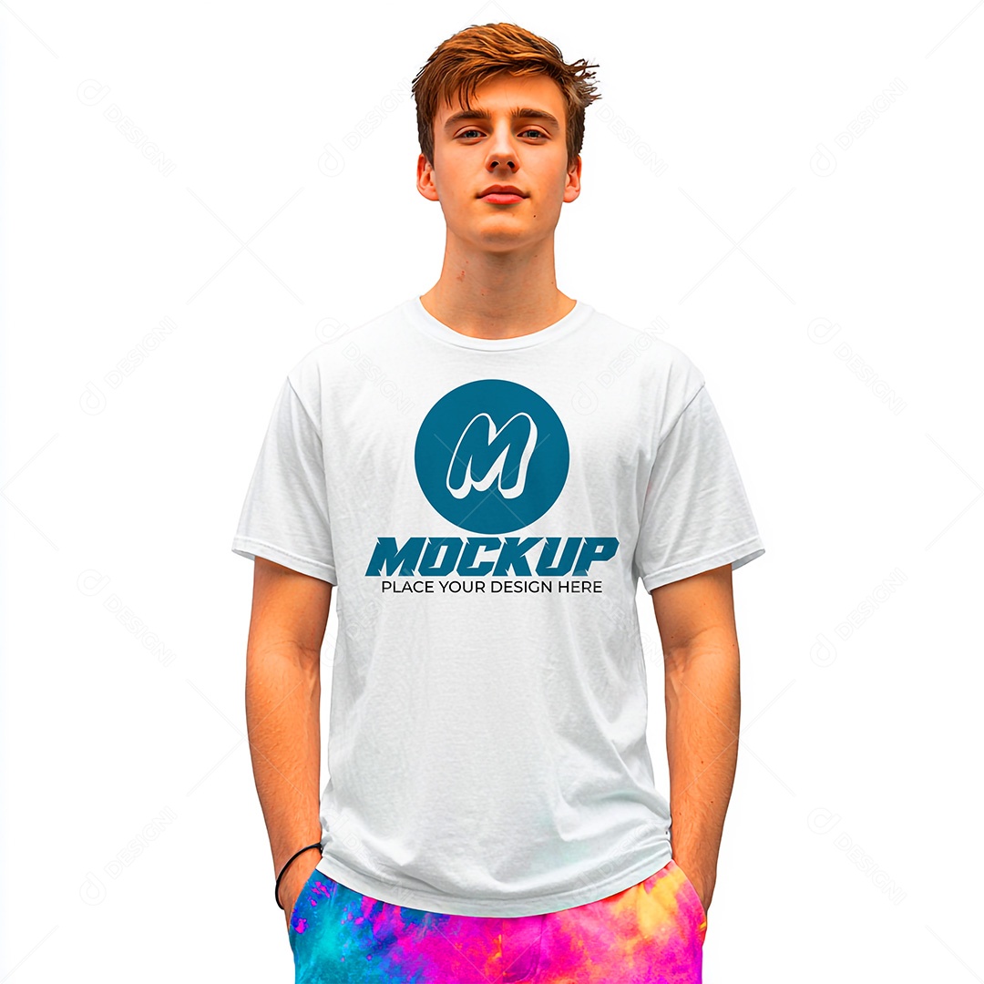 Mockup de Camiseta Masculina PSD Editável