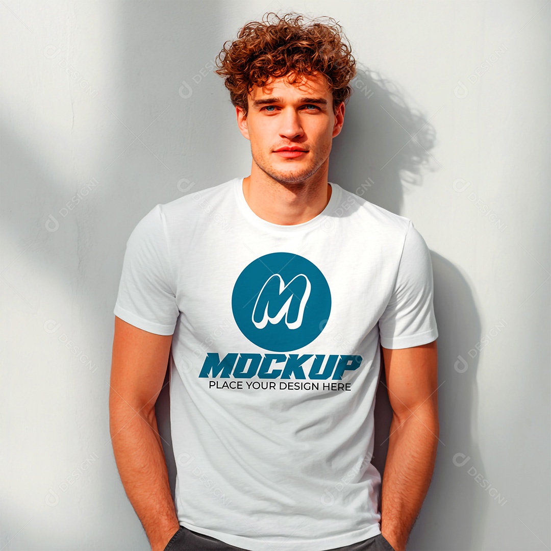 Mockup de Camiseta Masculina PSD Editável