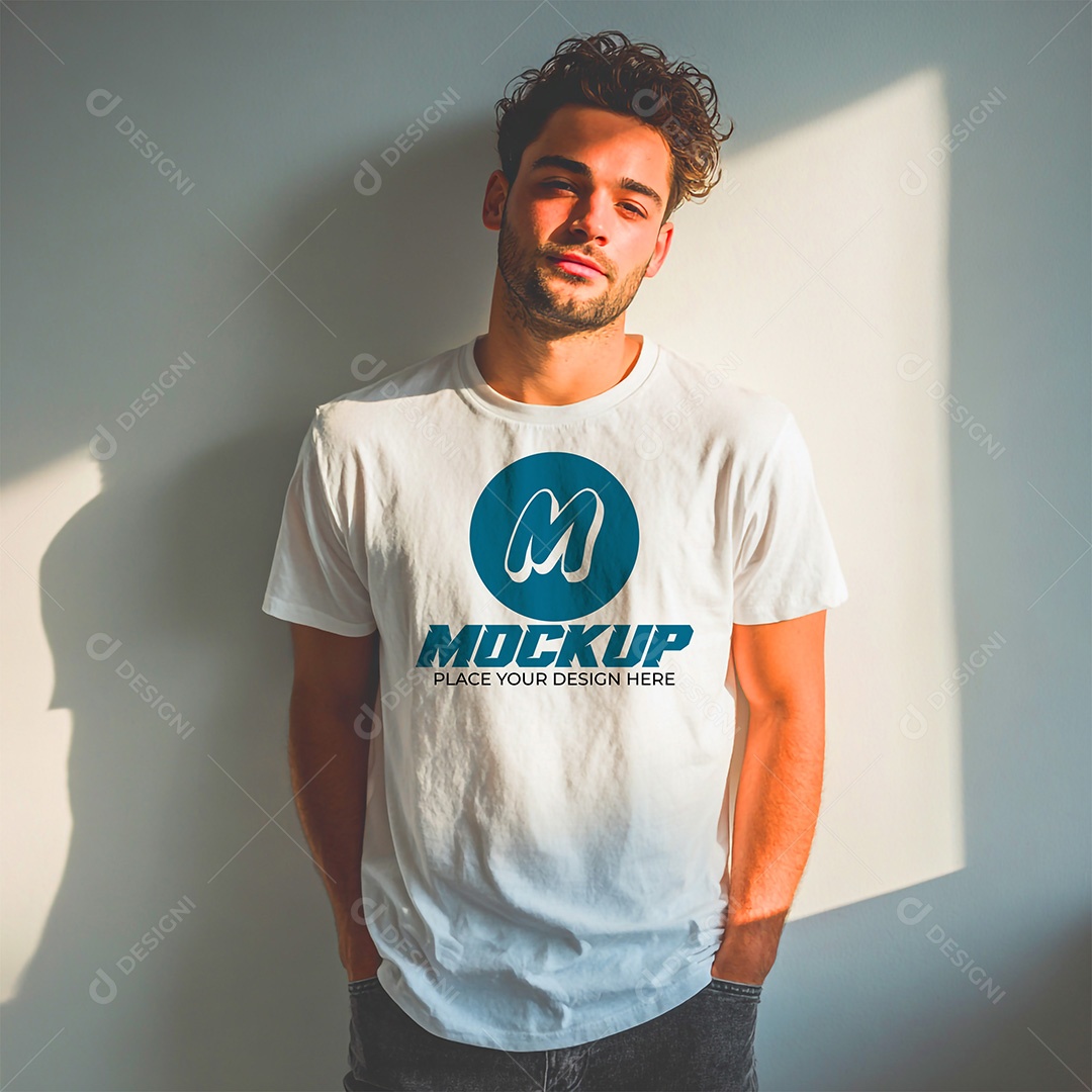 Mockup de Camiseta Masculina PSD Editável