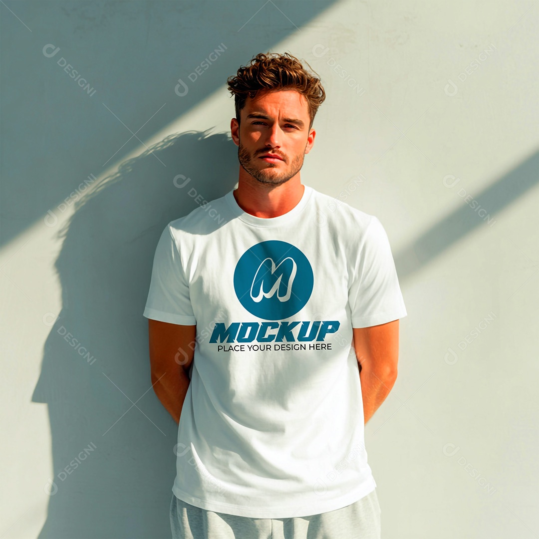 Mockup de Camiseta Masculina PSD Editável