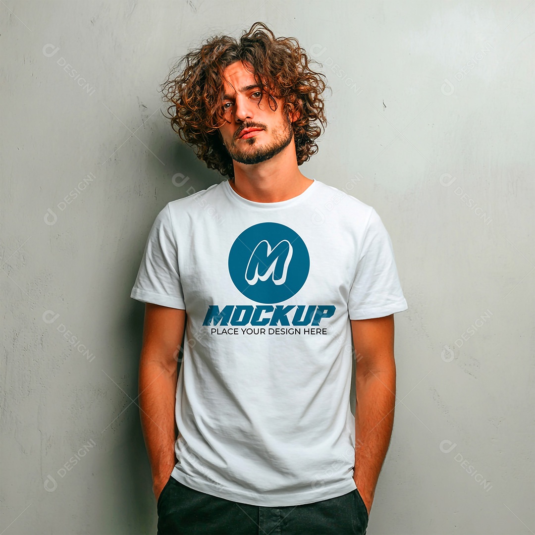 Mockup de Camiseta Masculina PSD Editável