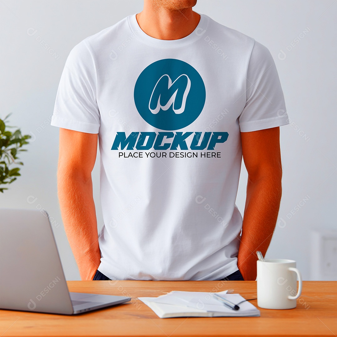Mockup de Camiseta Masculina PSD Editável
