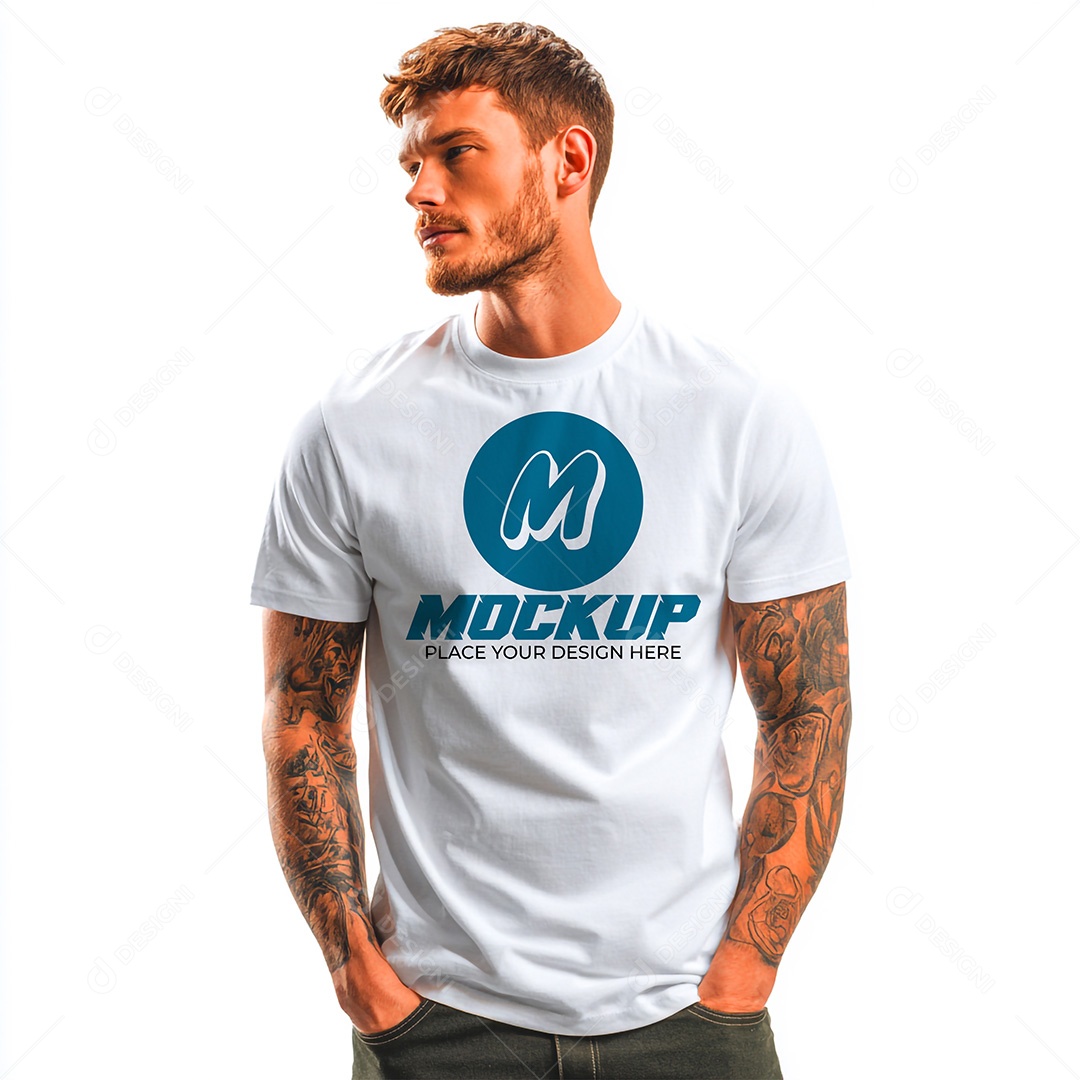 Mockup de Camiseta Masculina PSD Editável