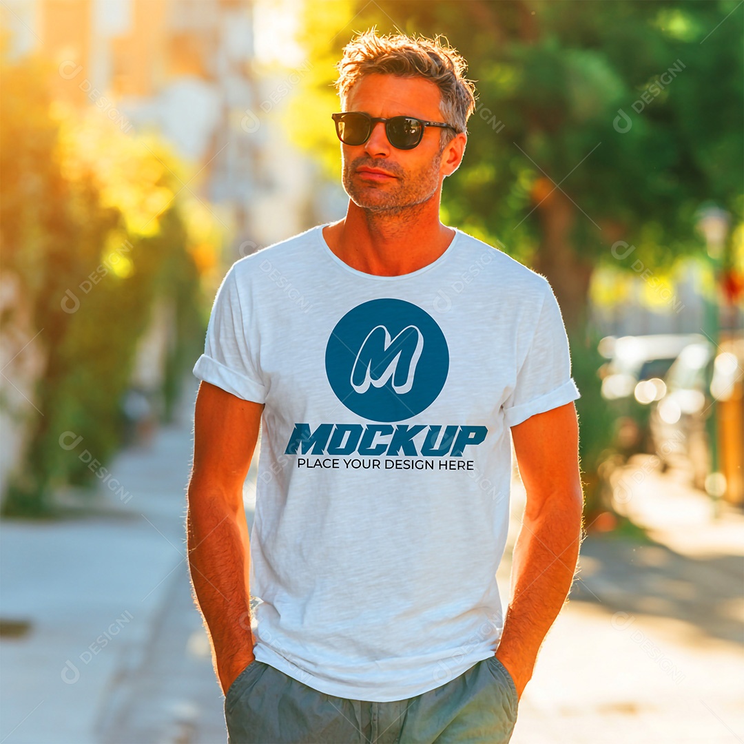 Mockup de Camiseta Masculina PSD Editável