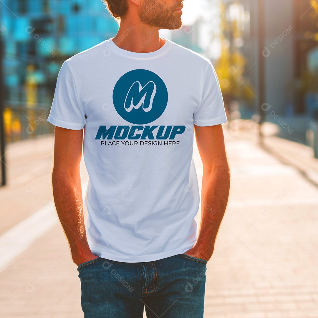 Mockup de Camiseta Masculina PSD Editável