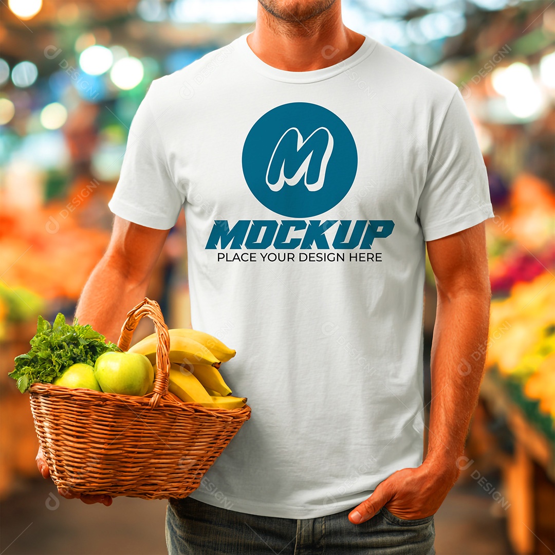 Mockup de Camiseta Masculina PSD Editável