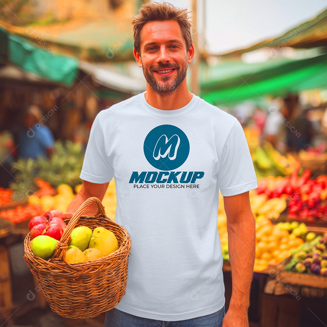 Mockup de Camiseta Masculina PSD Editável