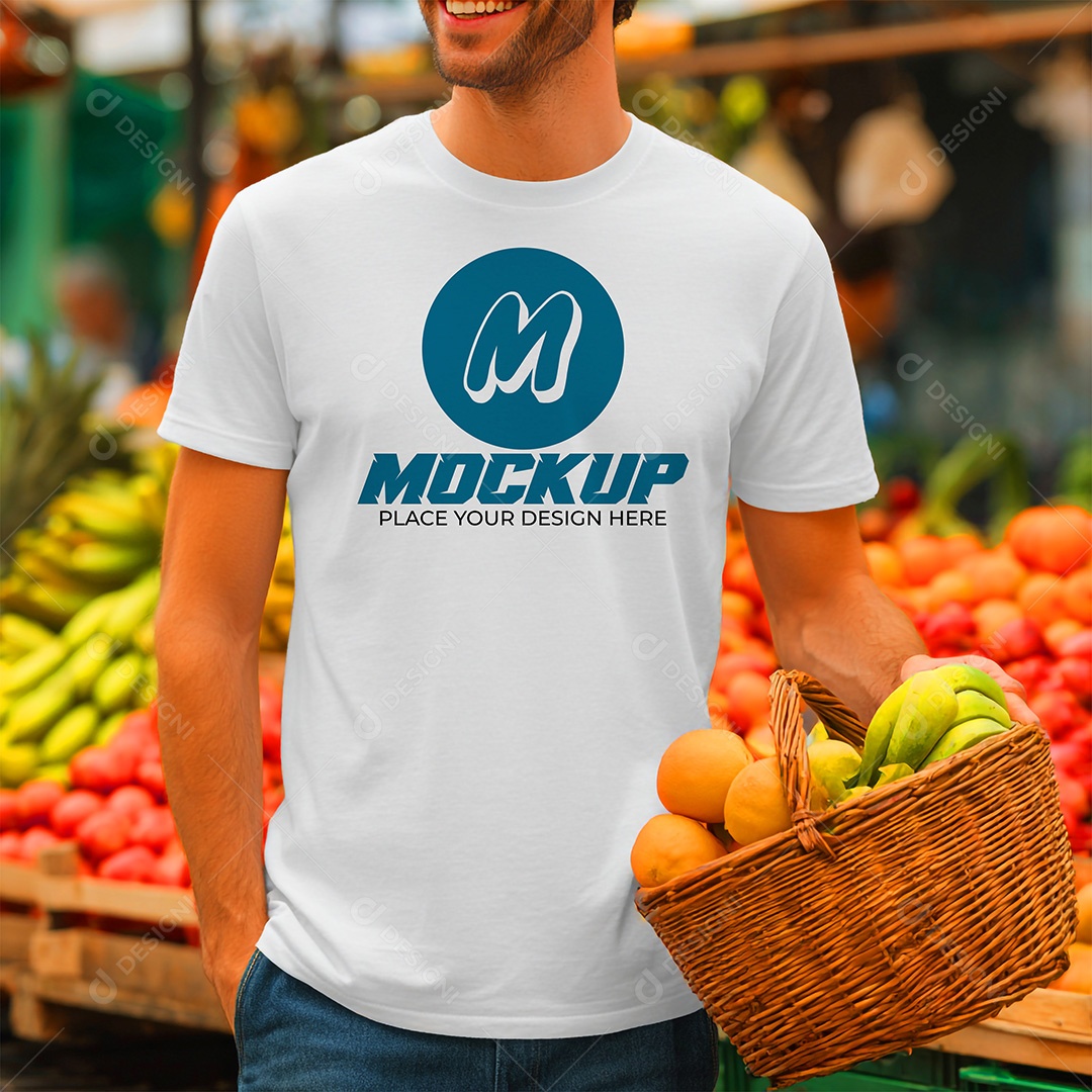 Mockup de Camiseta Masculina PSD Editável