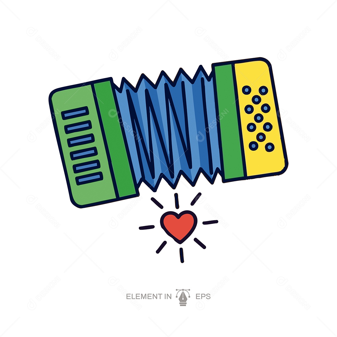 Elemento São João Sanfona EPS Editável