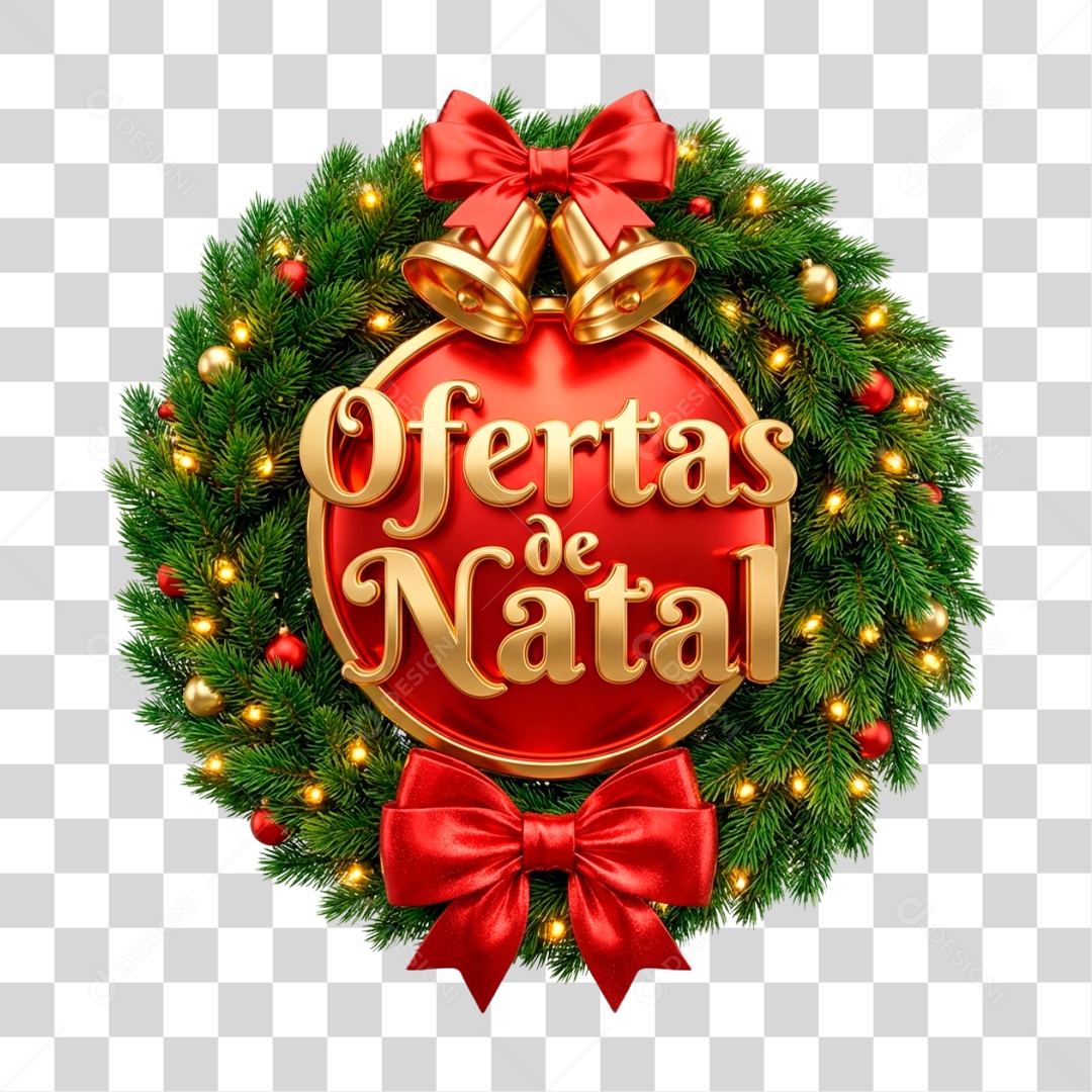 Selo 3D Ofertas de Natal PNG Transparente