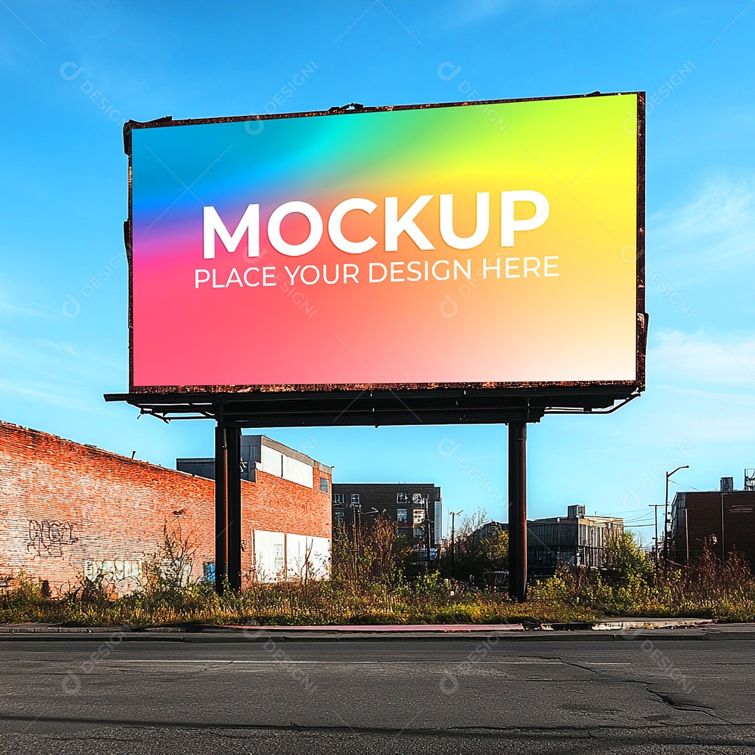 Mockup Painel Publicitário PSD Editável