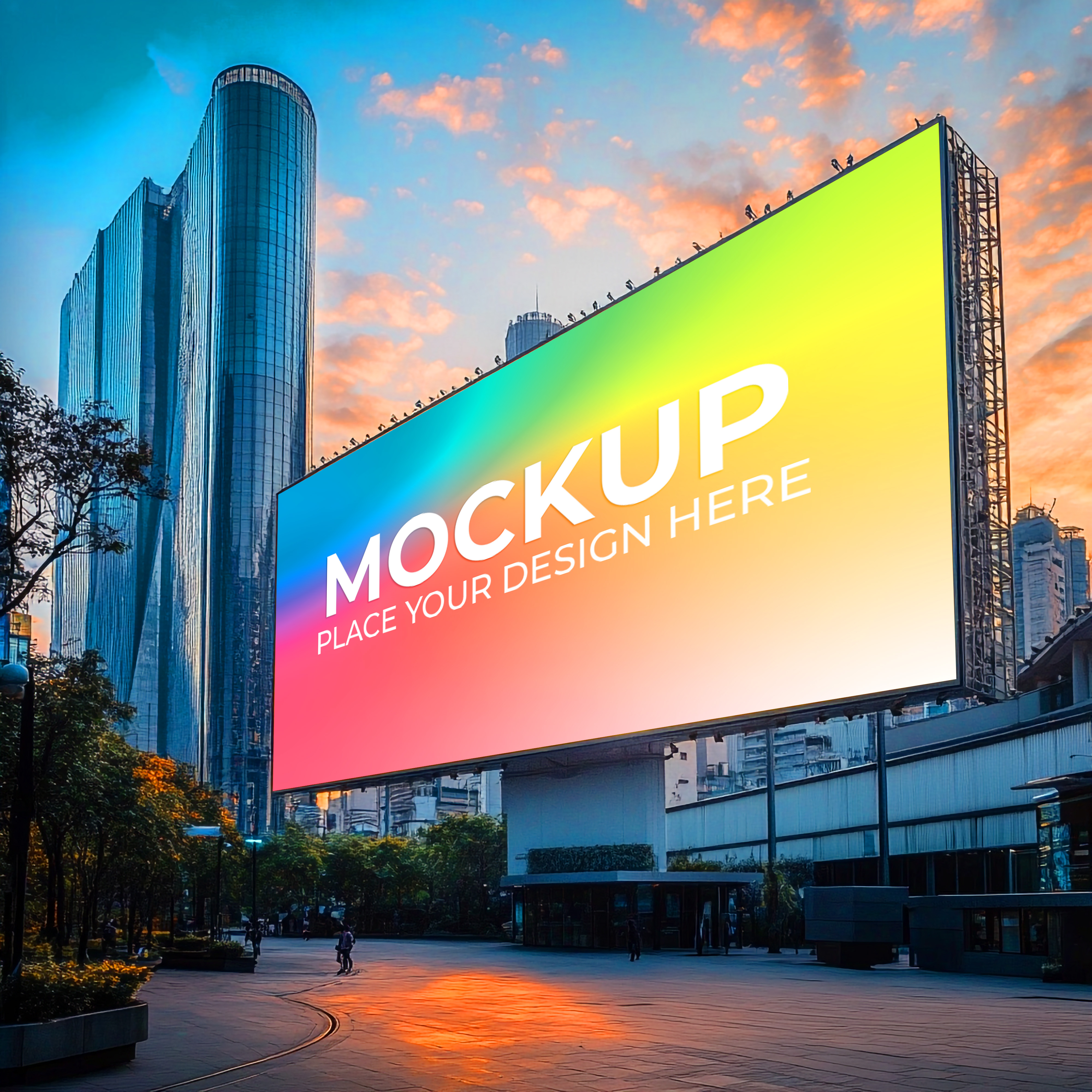 Mockup Painel Publicitário PSD Editável