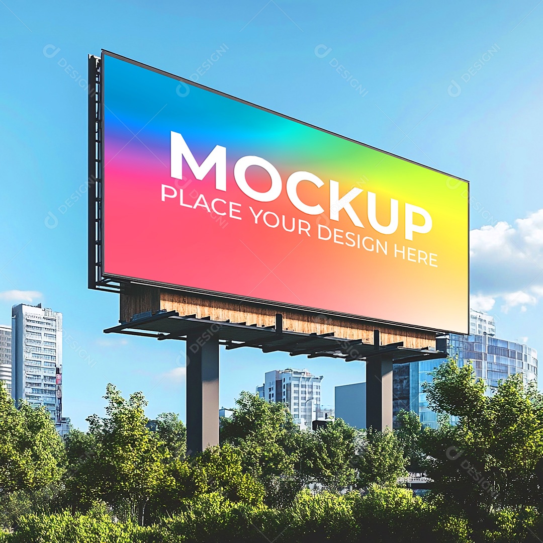 Mockup Painel Publicitário PSD Editável