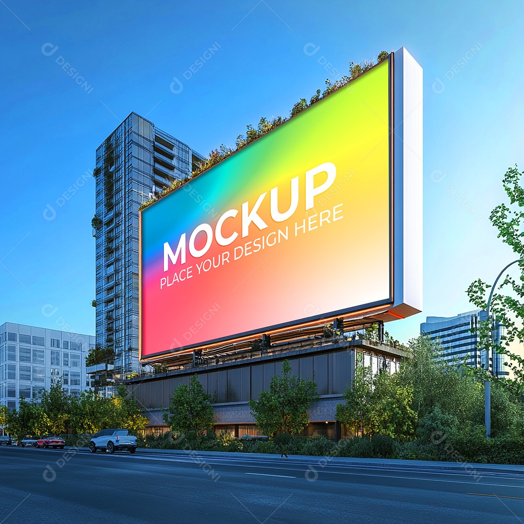 Mockup Painel Publicitário PSD Editável