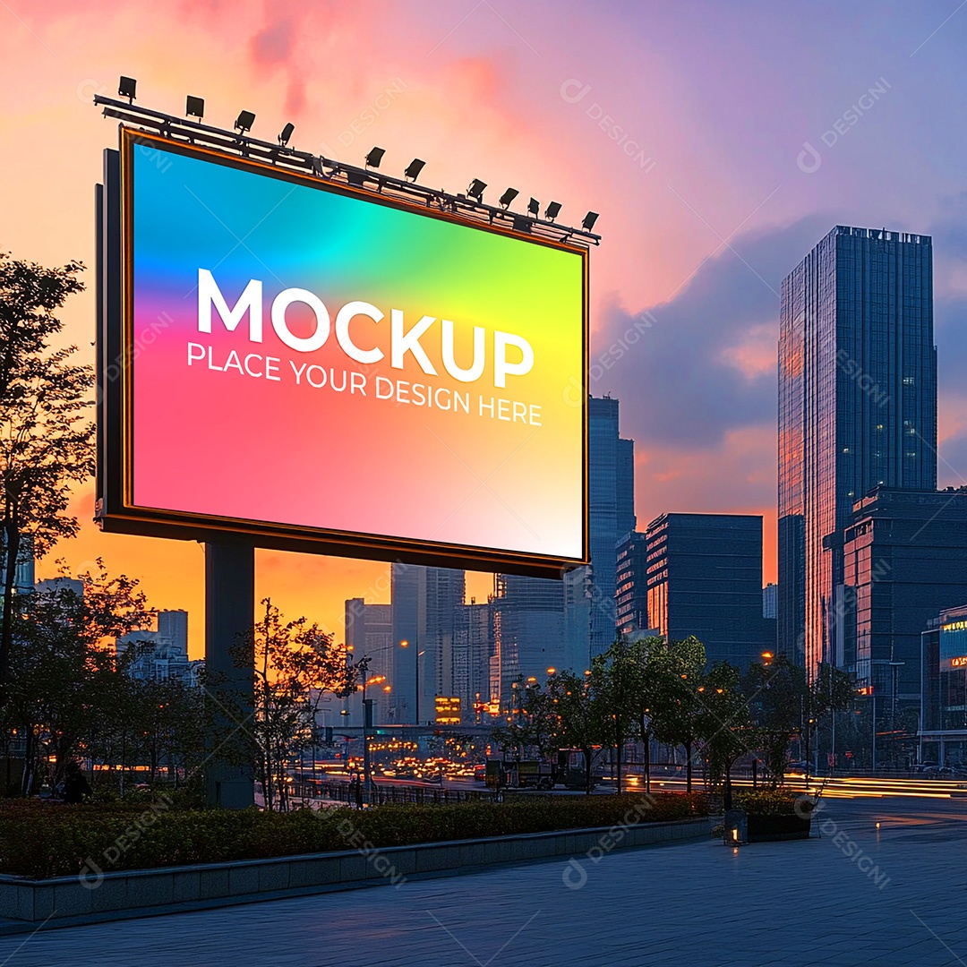 Mockup Painel Publicitário PSD Editável