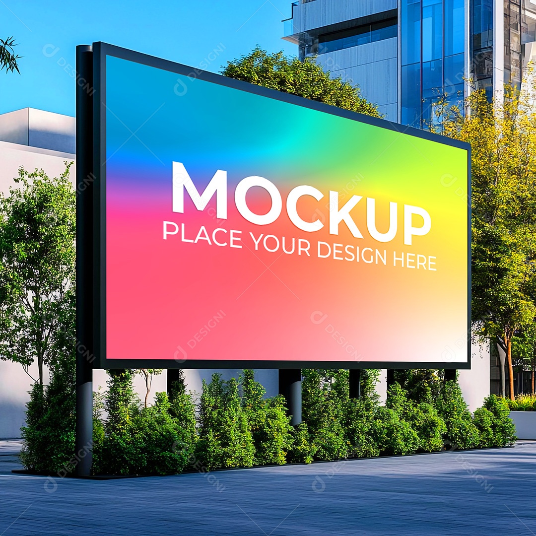 Mockup Painel Publicitário PSD Editável