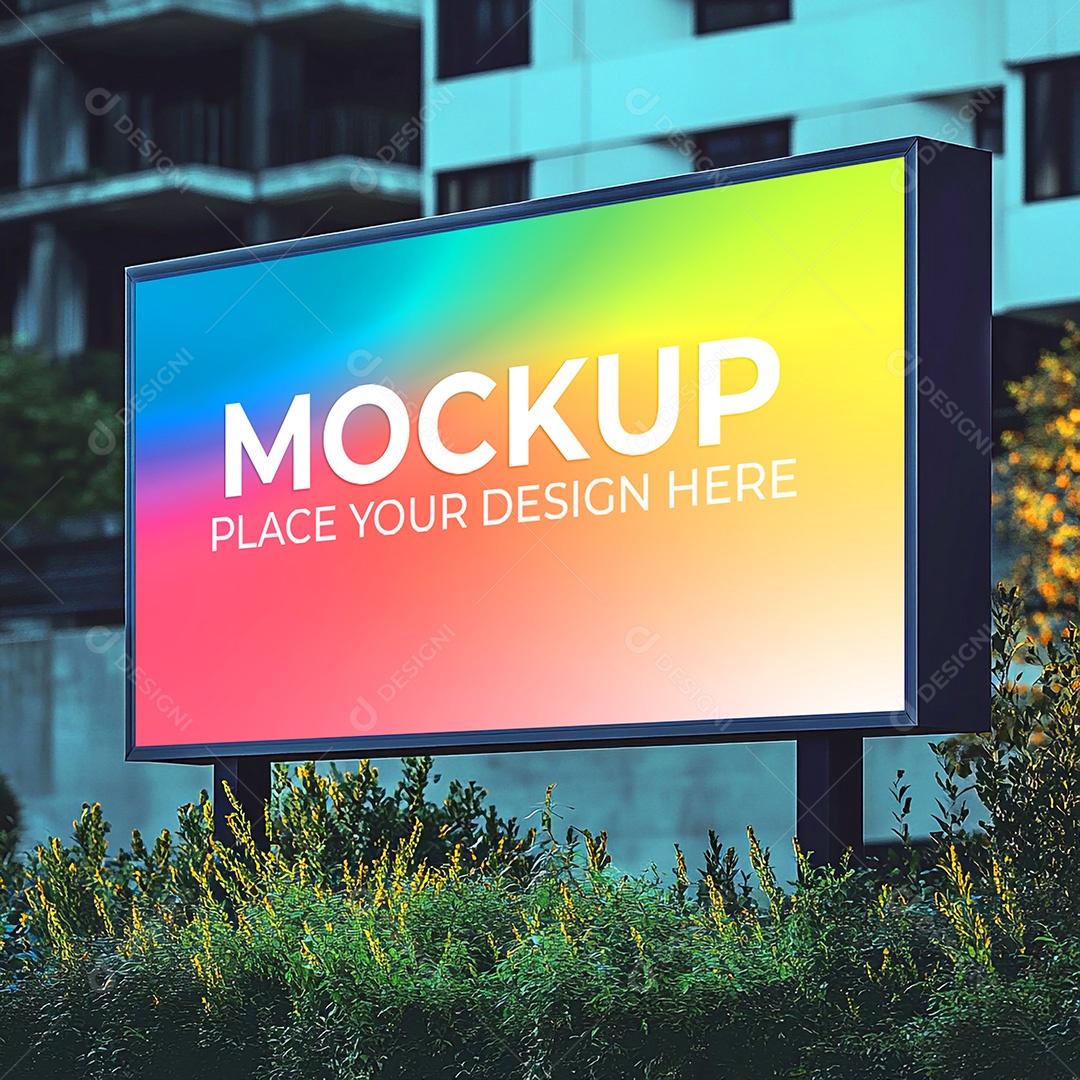 Mockup Painel Publicitário PSD Editável