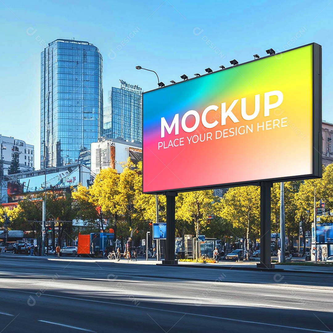 Mockup Painel Publicitário PSD Editável