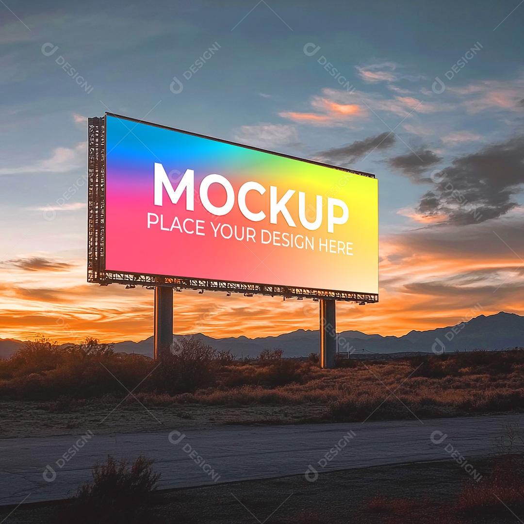 Mockup Painel Publicitário PSD Editável