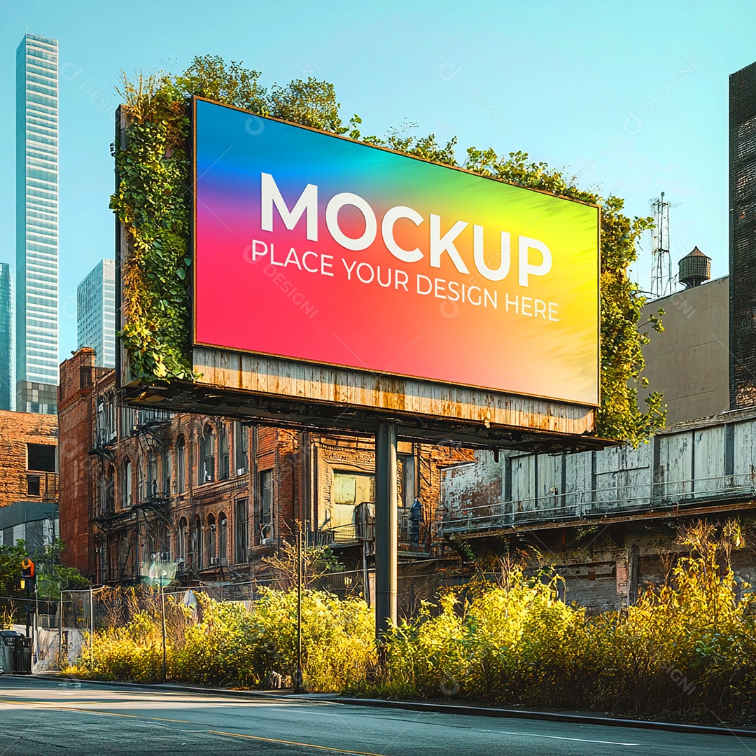 Mockup Painel Publicitário PSD Editável