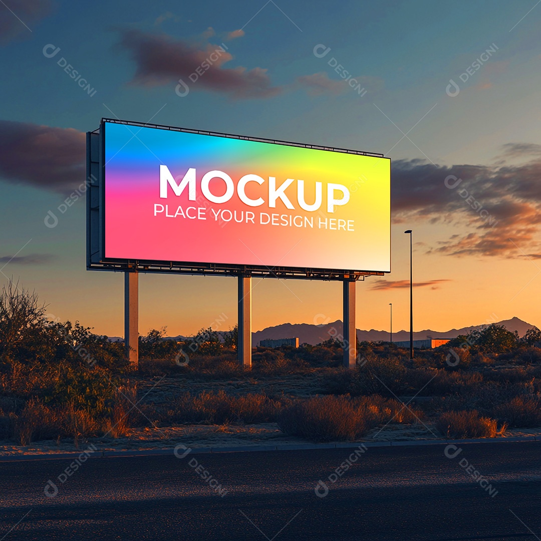 Mockup Painel Publicitário PSD Editável