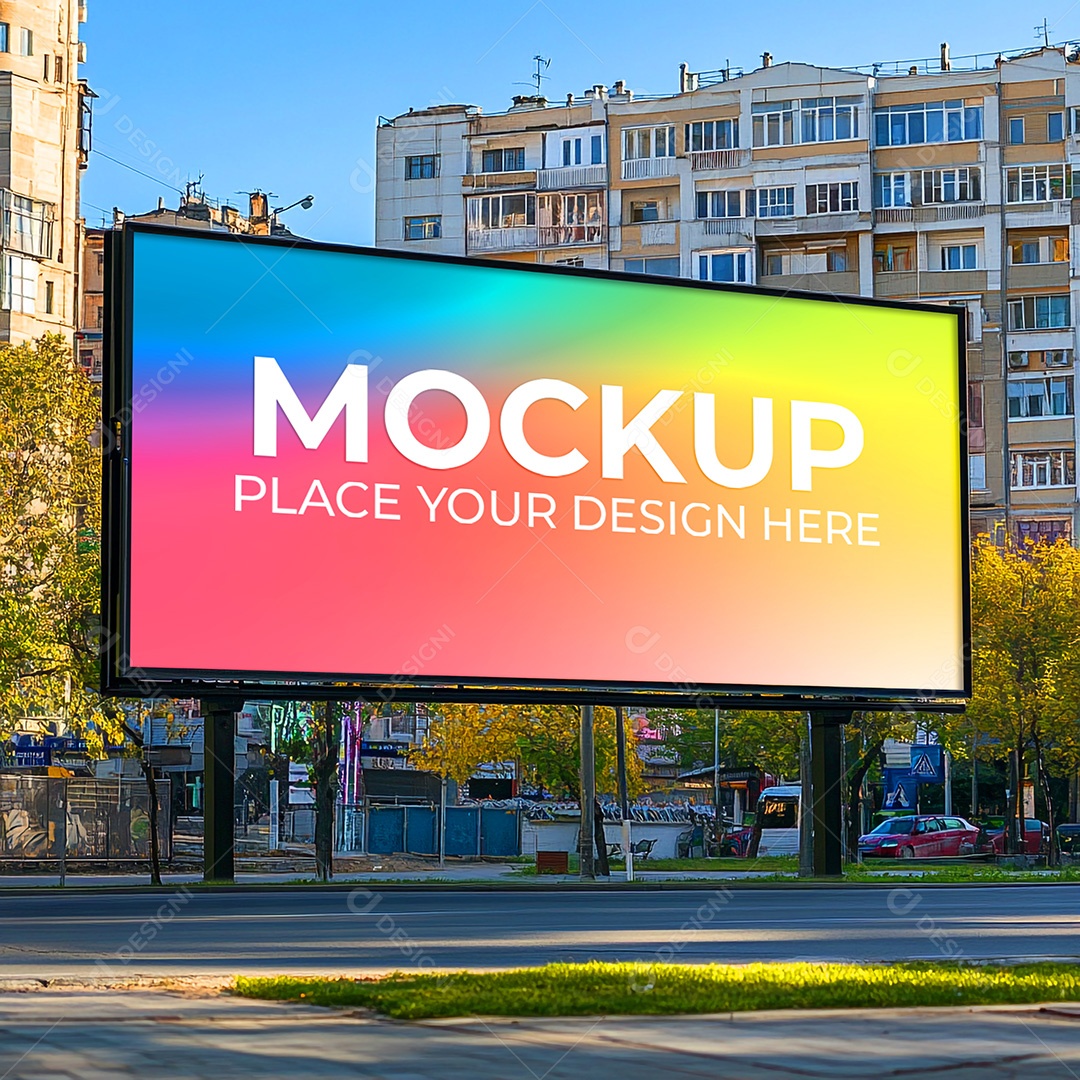 Mockup Painel Publicitário PSD Editável