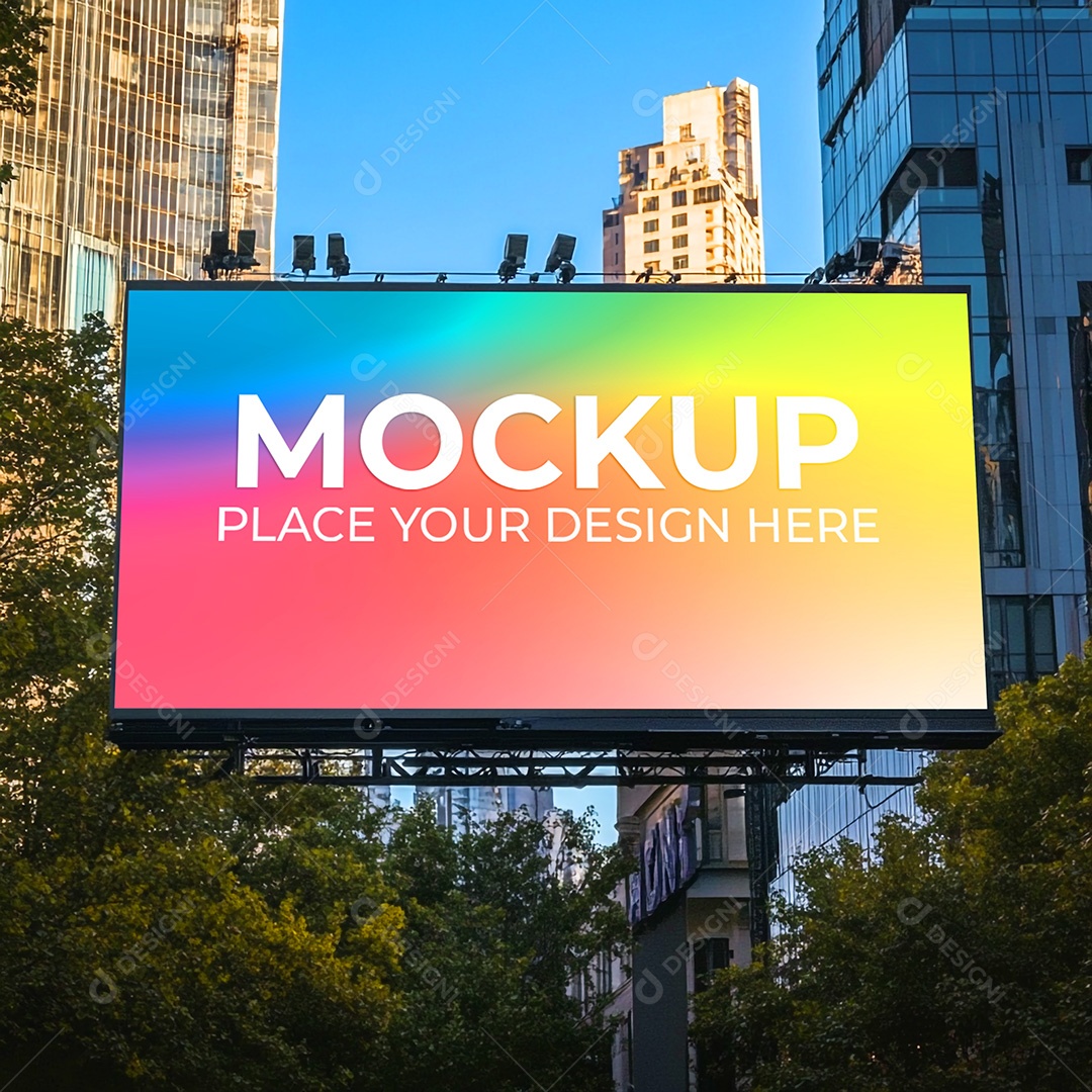 Mockup Painel Publicitário PSD Editável