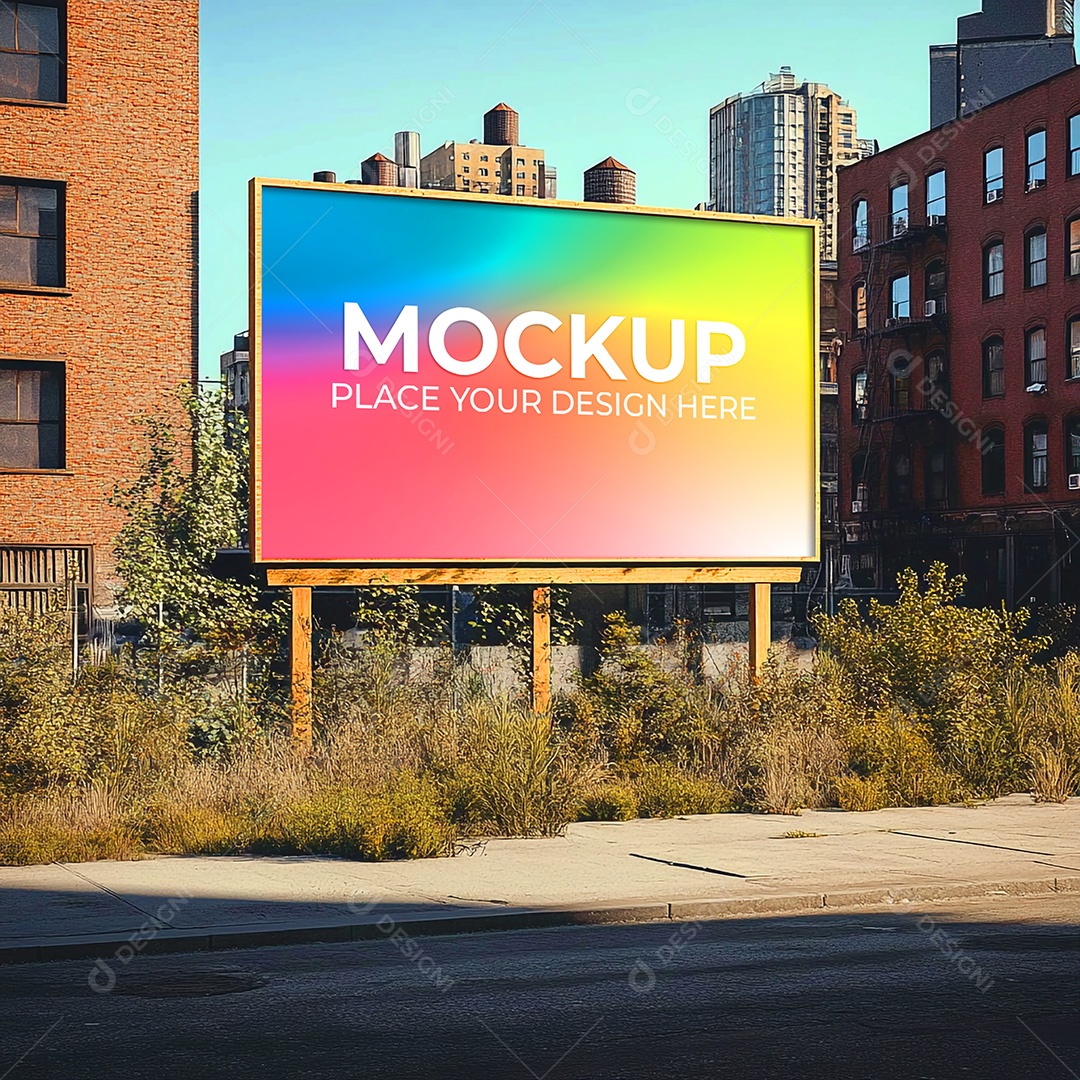 Mockup Painel Publicitário PSD Editável