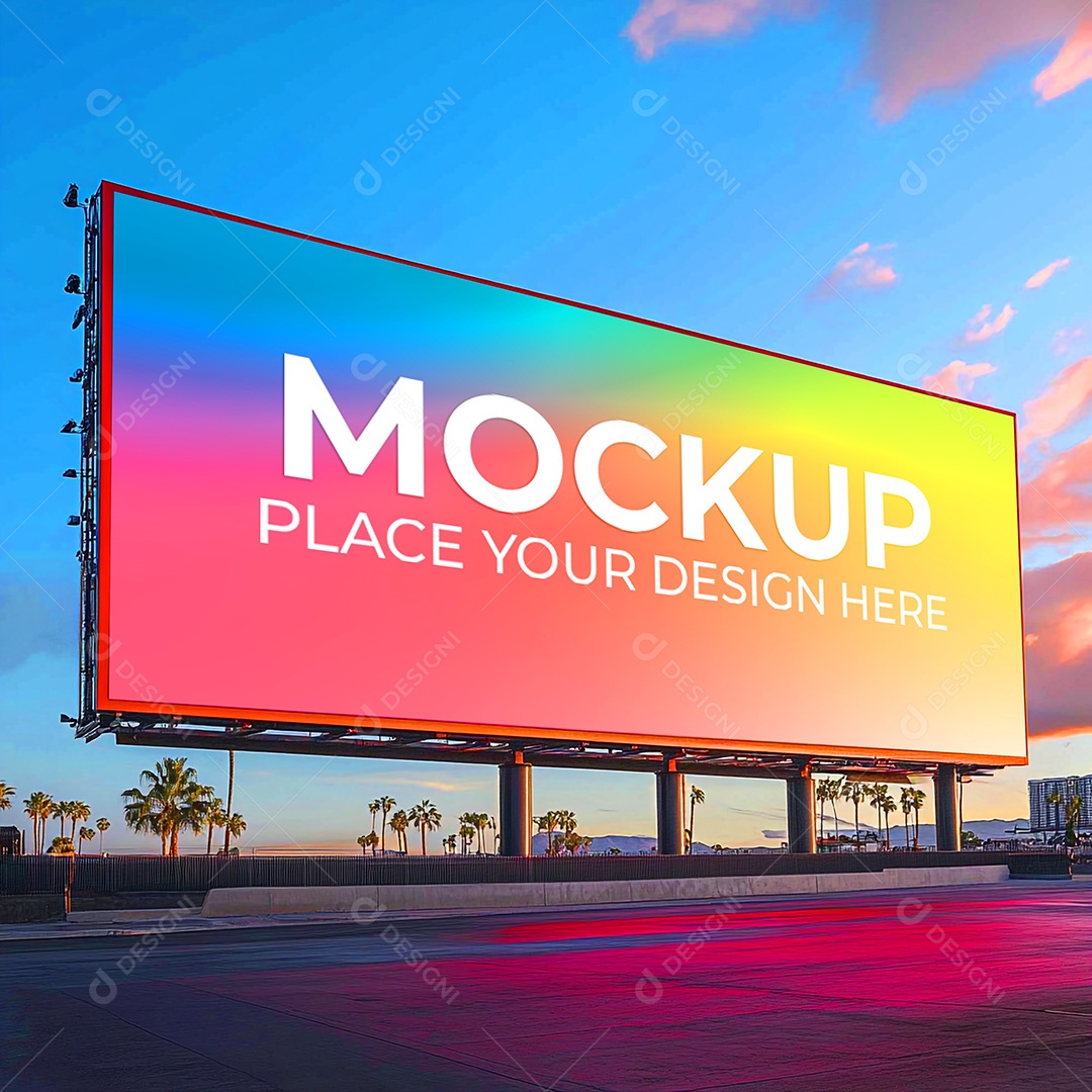 Mockup Painel Publicitário PSD Editável