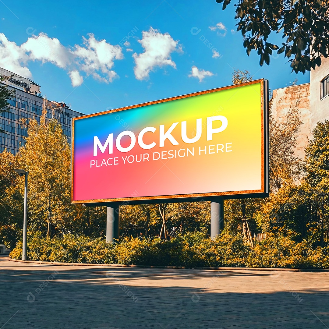 Mockup Painel Publicitário PSD Editável