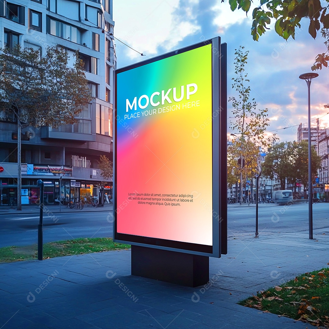 Mockup Painel Publicitário PSD Editável