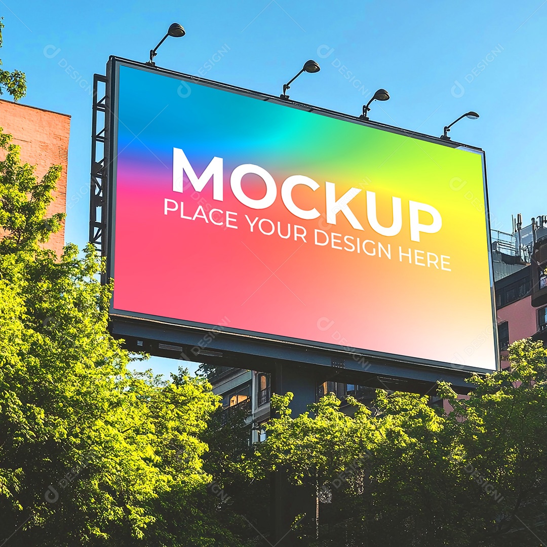 Mockup Painel Publicitário PSD Editável