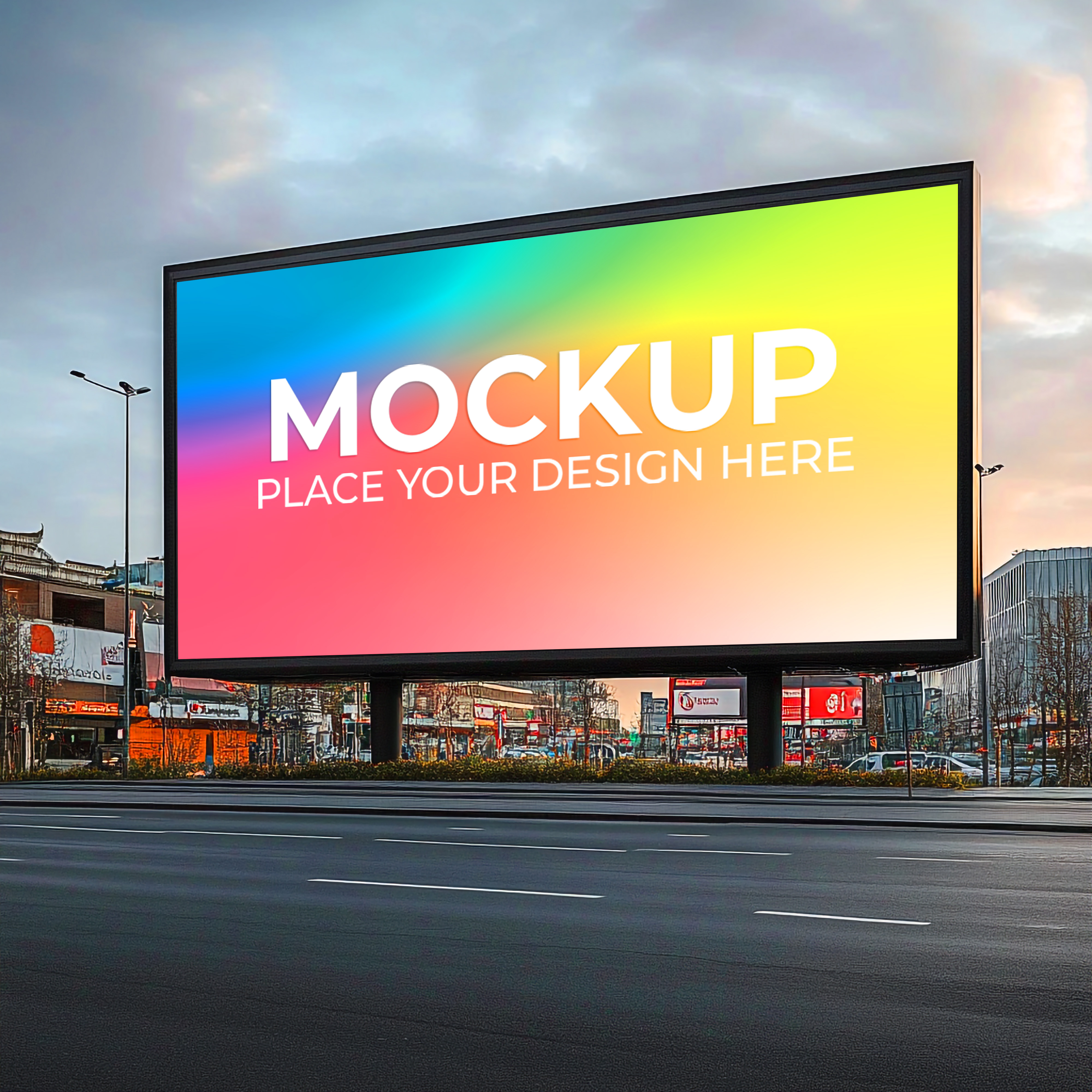 Mockup Painel Publicitário PSD Editável