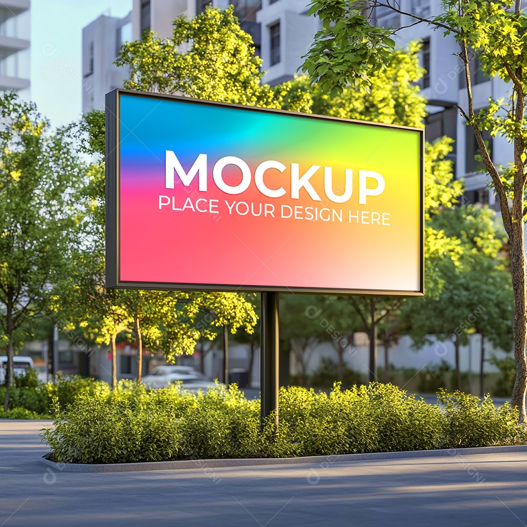 Mockup Painel Publicitário PSD Editável