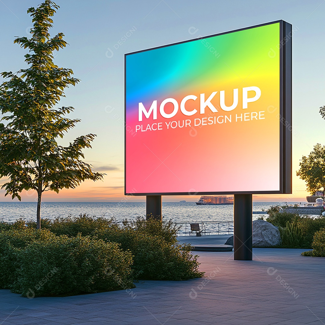 Mockup Painel Publicitário PSD Editável