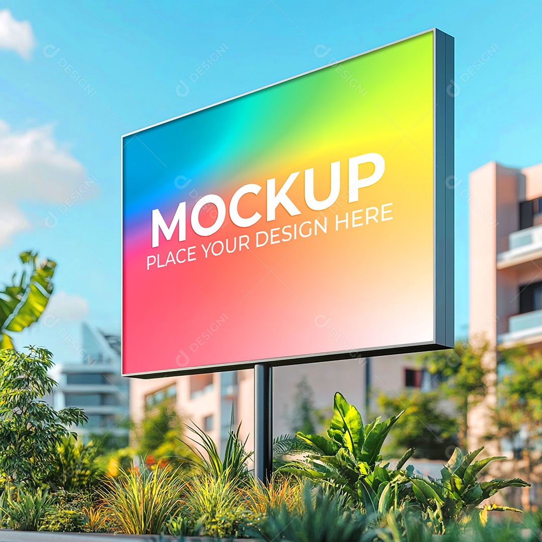 Mockup Painel Publicitário PSD Editável