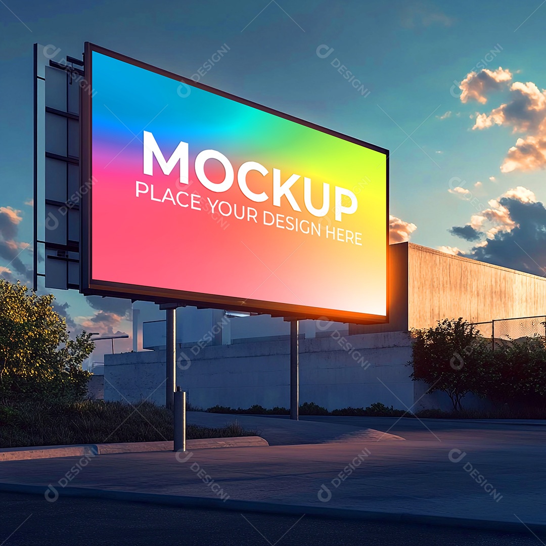 Mockup Painel Publicitário PSD Editável