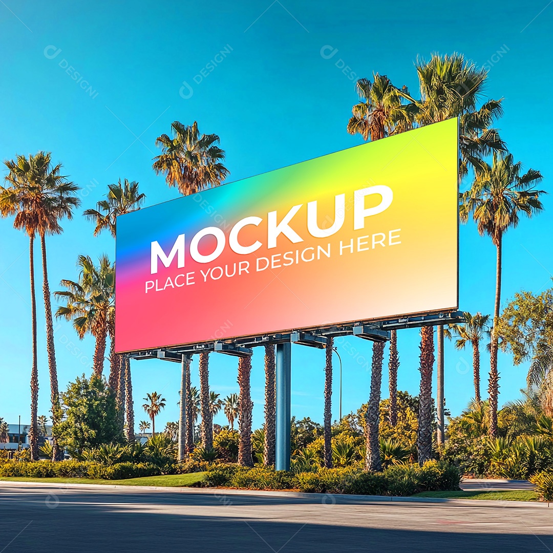 Mockup Painel Publicitário PSD Editável